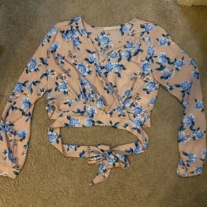 Floral print crop top - size large